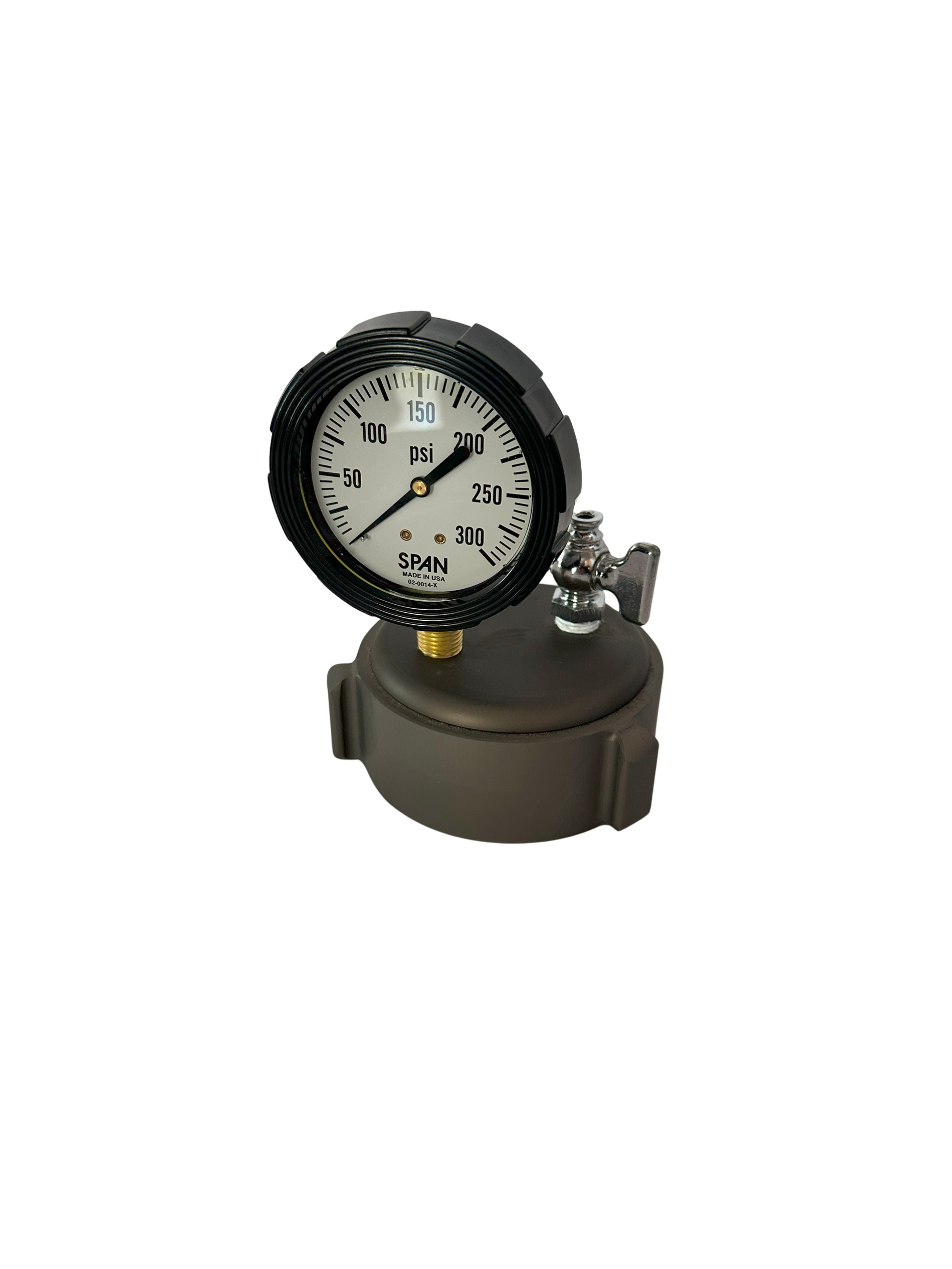 2 1/2" Cap Gauge w/ 0-300 Glycerin Filled Gauge & Bleeder Valve