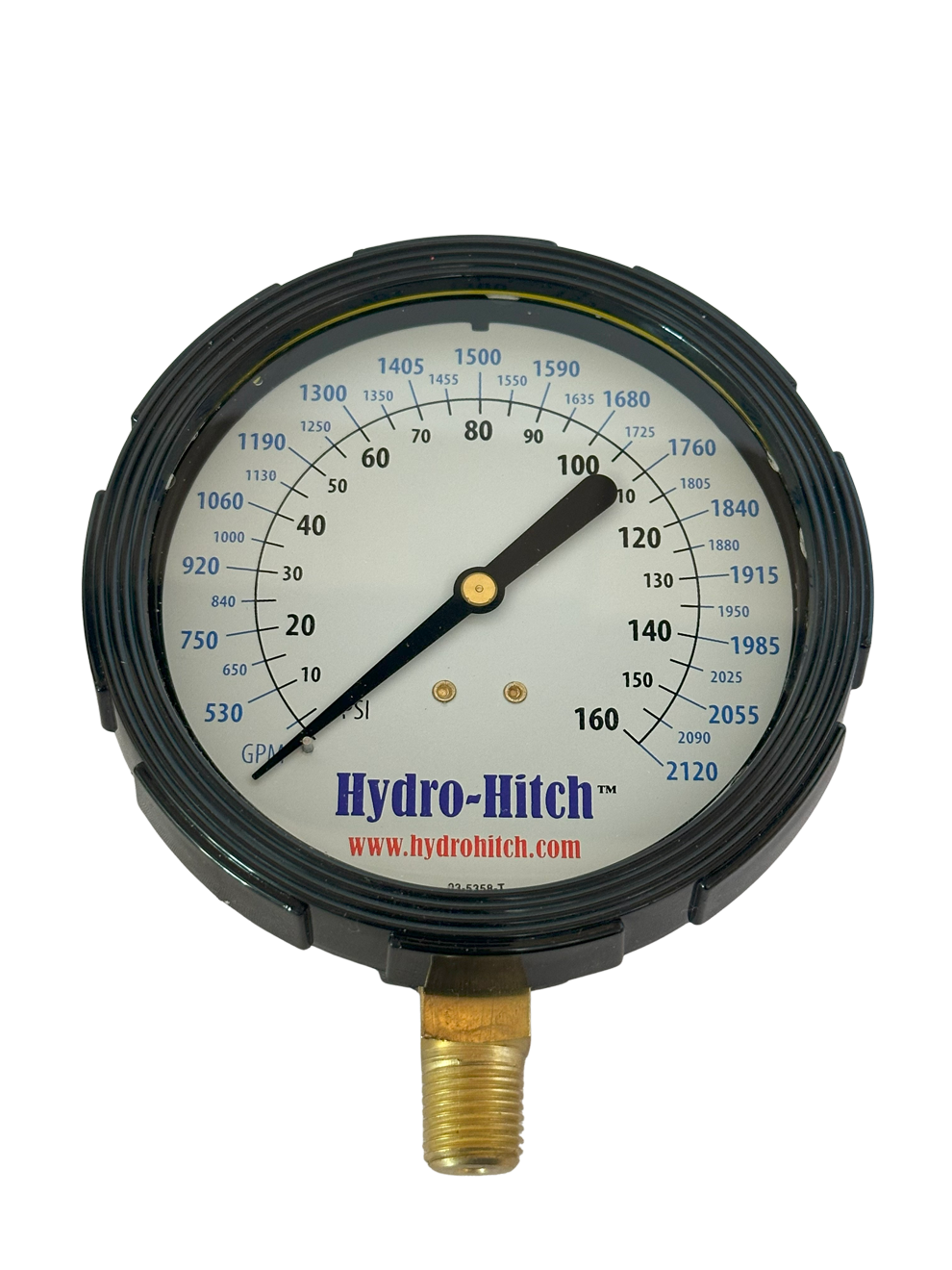 4" Glycerin Filled 0-160 PSI /0-2120 GPM Dual Read Gauge