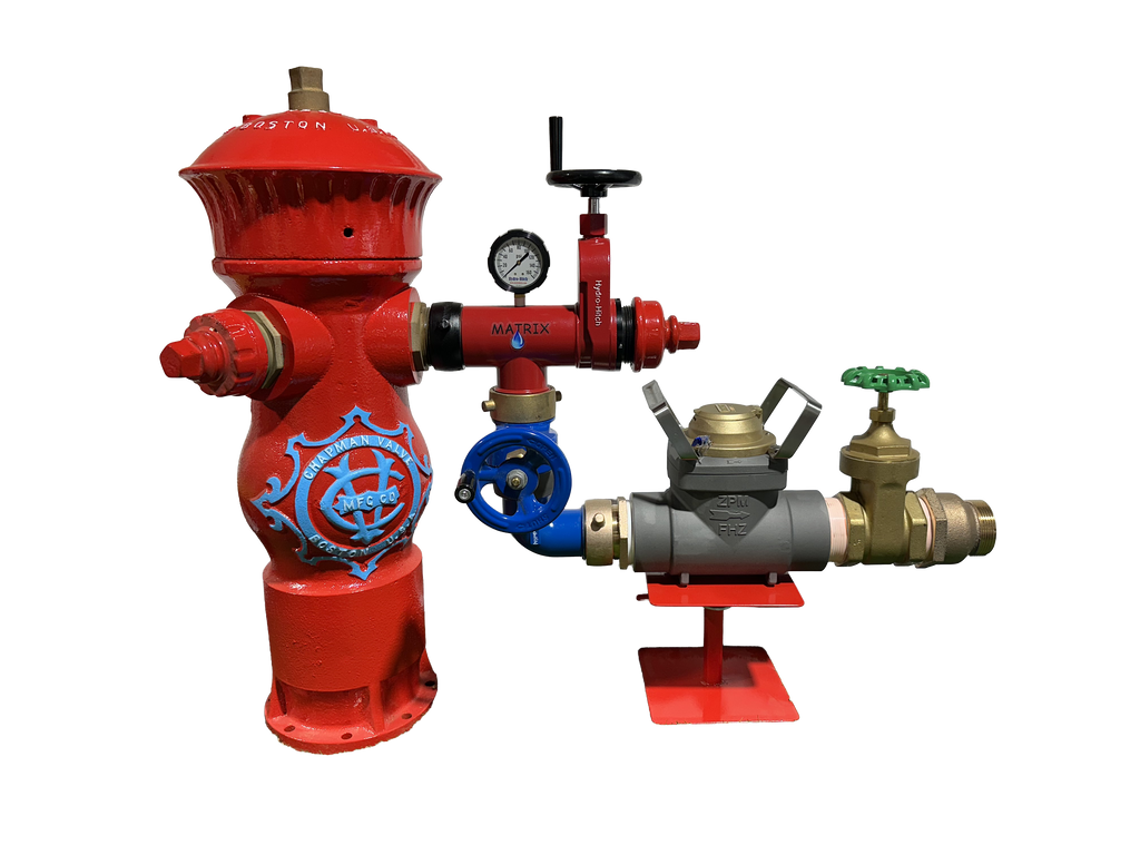 Zenner FHZ30 Hydrant Meter 2-1/2 in FNST x MNST, US Gallons, 3" Gate Valve w/ Check Valve