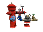 Zenner FHZ30 Hydrant Meter 2-1/2 in FNST x MNST, US Gallons, 3" Gate Valve w/ Check Valve