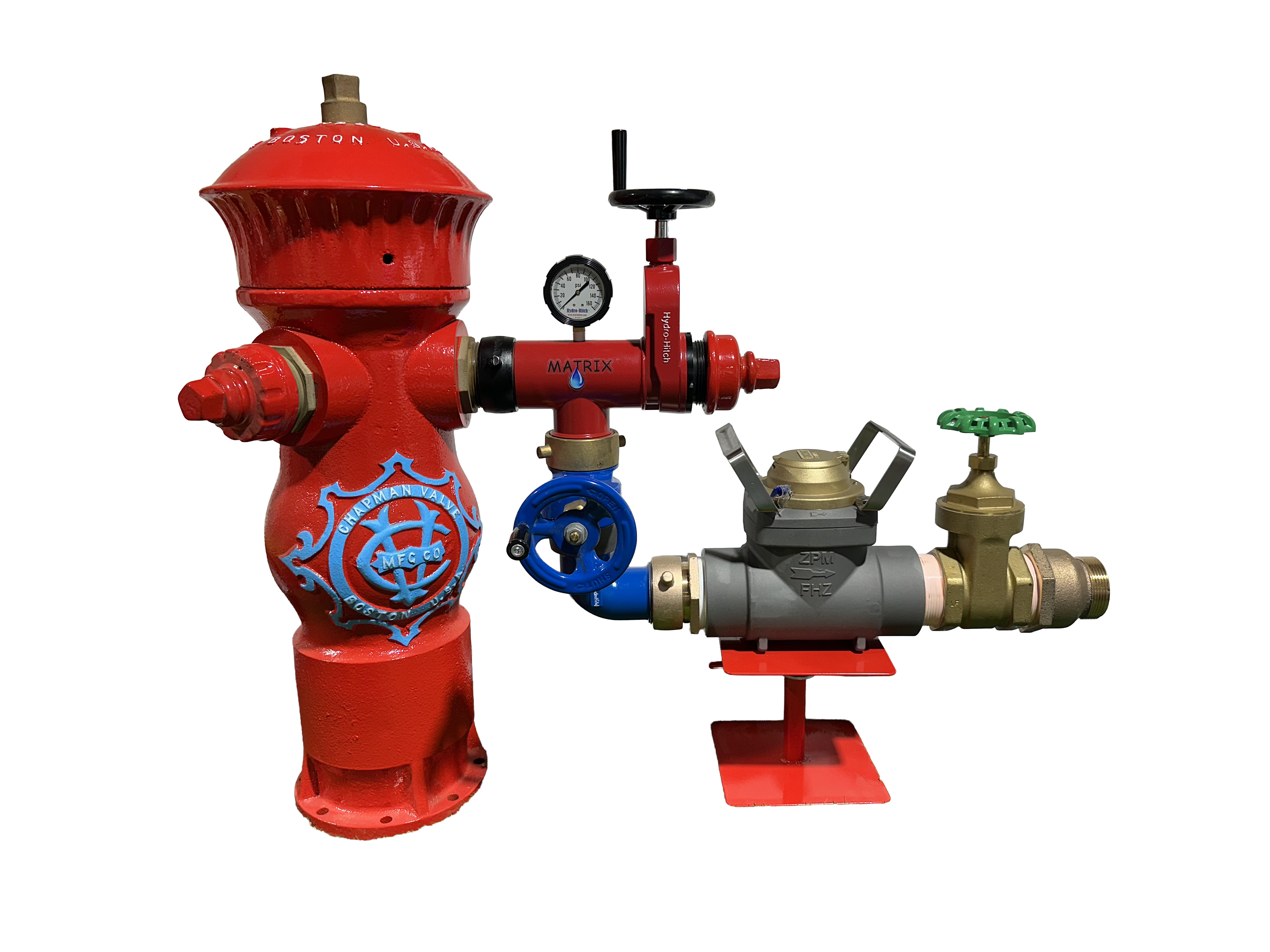 Zenner FHZ30 Hydrant Meter 2-1/2 in FNST x MNST, US Gallons, 3" Gate Valve w/ Check Valve