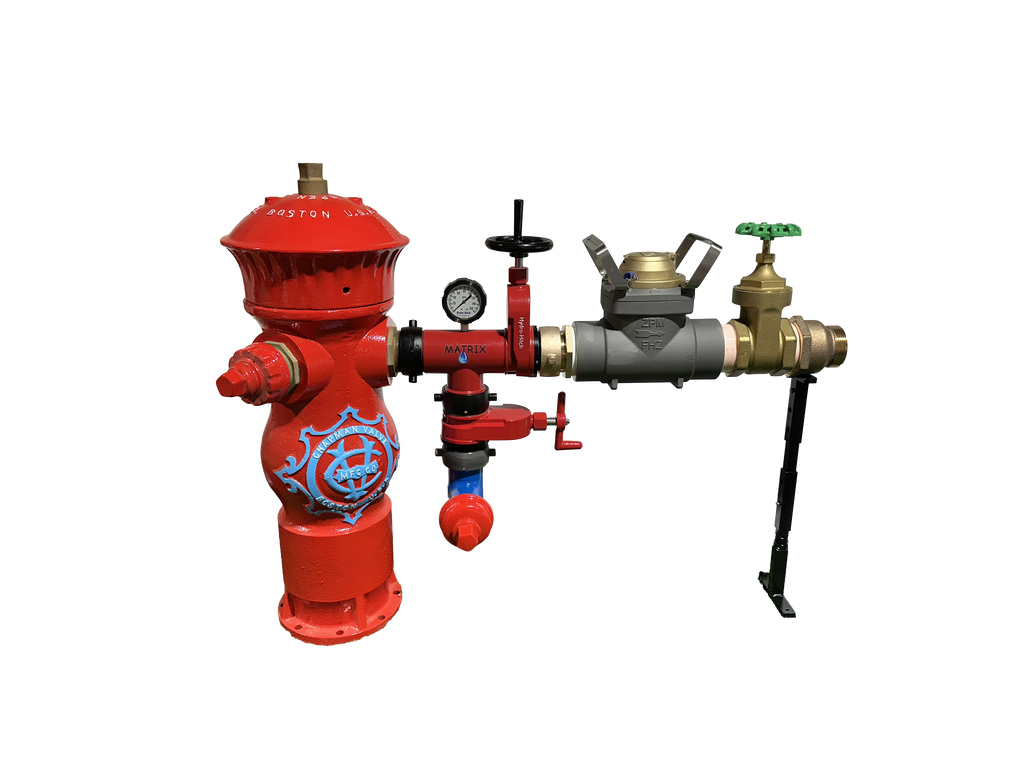 Zenner FHZ30 Hydrant Meter 2-1/2 in FNST x MNST, US Gallons, 3" Gate Valve w/ Check Valve