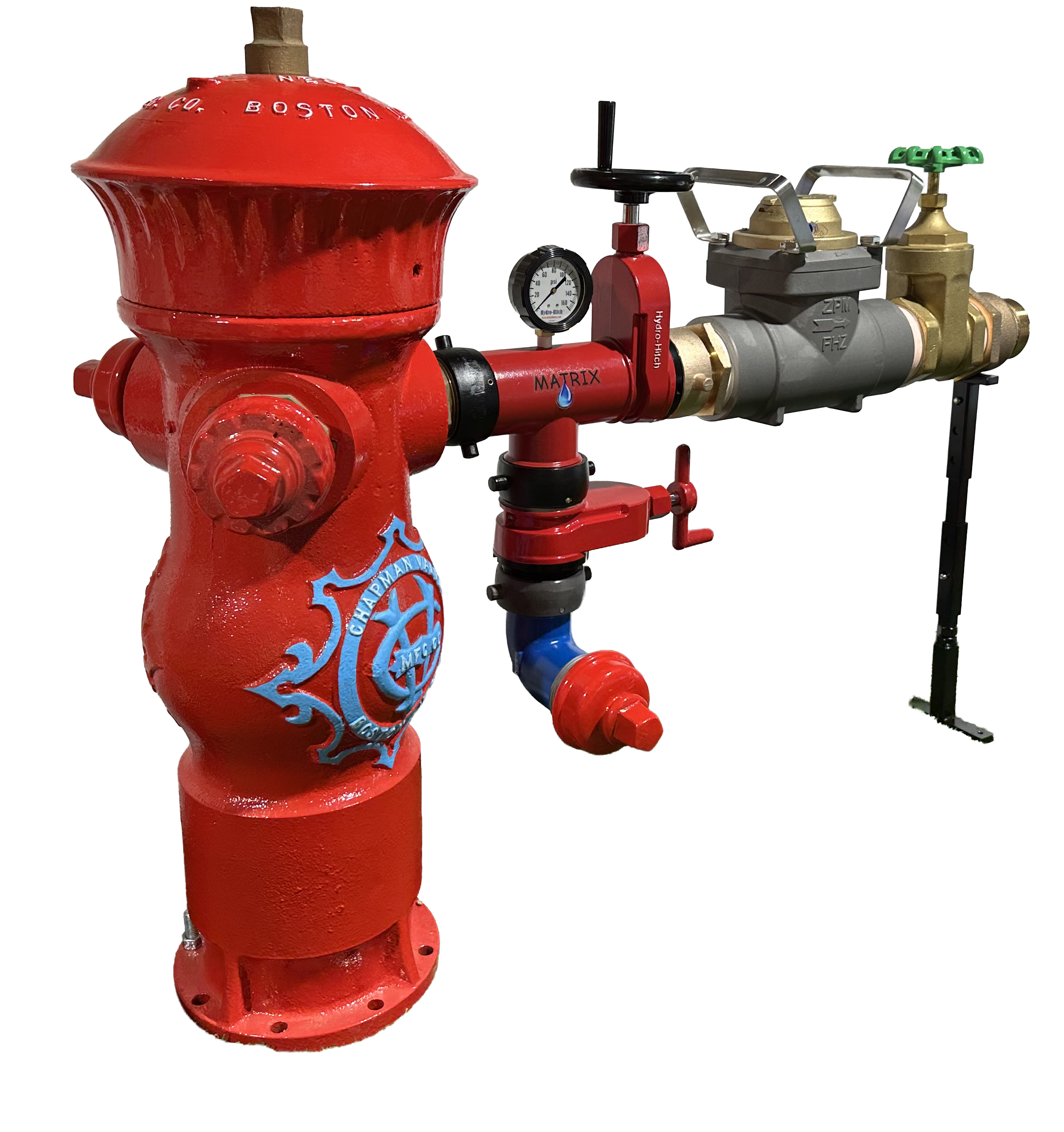 Zenner FHZ30 Hydrant Meter 2-1/2 in FNST x MNST, US Gallons, 3" Gate Valve w/ Check Valve