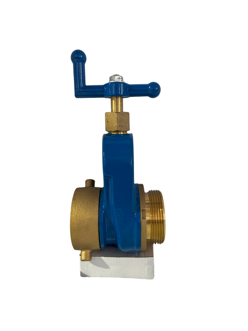 2-1/2" NH Heavy Duty Brass Slow Closing Gate Valve w/ Crank Handle